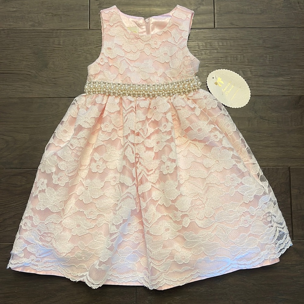 American Princess lace and jeweled formal wedding party dress size 4 NWT